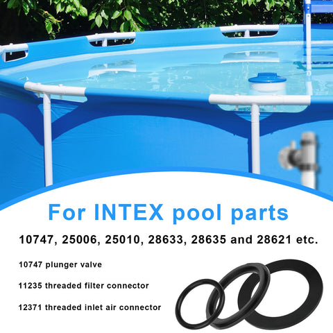 Pool with 12 Piece Pool Hose Washer And Ring Replacement Kit With O Rings And Washers For Intex Pool Seal Plunger Valve And Replacement Gasket 10262 10745 10255