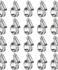 Stainless steel worm-gear hose clamps, micro size #4, 3/8 to 5/8 in, 20-pack with rolled edge protection