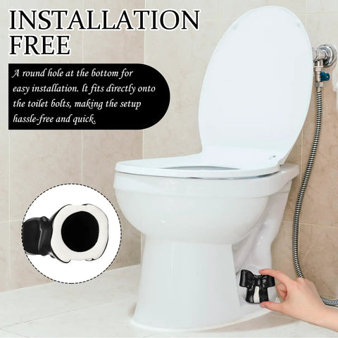 Black Coquette Bow Toilet Bolt Covers Set Of Two - Durable Ceramic Screw Nut Caps For Bathrooms - Easy installation on a toilet.