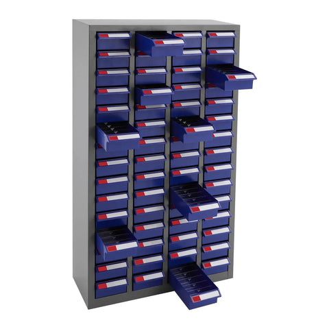 Rock Solid Heavy Duty Metal Parts Organizer Cabinet With Sixty Spacious Drawers Designed For Top Tier Hardware Storage And Easy Garage Workflow Backed By Cold Rolled Steel Construction And Impact Resistant Paint Finish