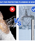Comparison of frozen pipe without insulation vs protected pipe with Self Adhesive 1 Inch Pipe Insulation Foam Wrap With Aluminum Foil.