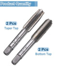No Sweat M8 X 1.25 Metric Hand Taps 2 Pack, Heavy Duty 9crsi Steel Taper And Bottom Thread Cutting Set close-up view.