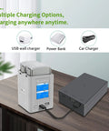 Two Way Battery Charging Hub For Mini 3 Pro Drone Batteries with Smart Power Display in gray, placed on a table