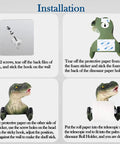 Installation guide for Dino Themed Toilet Paper Holder Adhesive Wall Mount Funny Kid Friendly Bathroom Decor Easy Install Roll Holder
