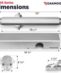 Heavy Duty Commercial Door Closer With Ada Grade One Certified automatic self closing design dimensions 12 x 3 x 2 inches in silver finish.