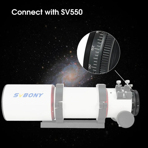Camera Angle Adjuster For SV550 80mm F6 Scope, 360 Degree Rotator With M63 Thread connected to SV550 telescope