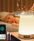Smart App Controlled Night Light With Built In Sound Machine For Baby Nursery 48 RGB Colors 14 White Noise Sounds