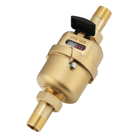Three Quarter Inch Non Pulsed Rotary Piston Water Meter With Heavy Duty Brass Construction Delivers High Accuracy Cubic Meter Readings