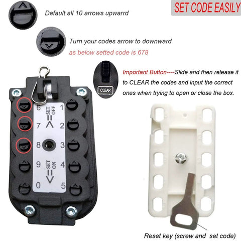 Outdoor Key Lock Box With Combo Code For House Keys Waterproof Wall Mounted Safe For Home Office Garage Apartment Store Durable Zinc Alloy Construction And Weather Resistant Shield