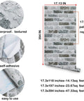 Gray Brick Peel And Stick Wallpaper With Realistic 3D Texture Self Adhesive Removable Contact Paper For Kitchen Accent Wall Decor