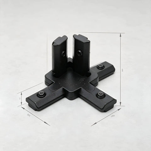 Awesome V Slot Aluminum Corner Brackets For 20 Series Extrusion Frames, black heavy duty bracket with set screws.
