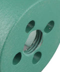 Top Tier Recessed Light Hole Saw Kit With Dust Bowl For Drywall Ceiling Drilling. green alloy steel cutter with dust bowl close-up