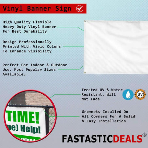 Industrial Grade Custom Printed Heavy Duty Vinyl Banner 24x48 Inches Red Education Design Hella Tough Weatherproof Outdoor Yard Sign With Four Grommets For Killer Campus Branding displayed with text highlights.