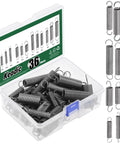 Heavy Duty Extension Spring Kit 36 Pieces, 12 Sizes, Zinc Plated Wire Springs With Hook Ends, organized in a clear box