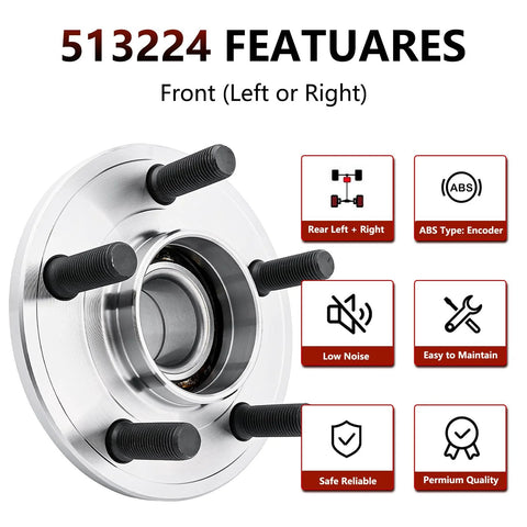 Pair Front Wheel Hub Bearing Assembly For 2005-2011 Chrysler 300, 2005-2008 Dodge Magnum, 2006-2010 Charger, 2008-2010 Challenger
