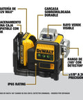 12V Max Cordless 3X360 Green Beam Line Laser With Bluetooth And Built-In Distance Meter Tool Auto-Leveling Accuracy And Magnetic Bracket with visible green beam.