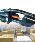 Ready To Roll Cordless Automatic Strapping Machine Handheld Battery Powered Welding Banding Tool for cardboard boxes in warehouse.