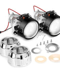 2.5 Inch Mini Projector Lens For H1 Headlights Retrofit And Custom Headlamps Upgrade With Chrome Shroud Fits Tight Spaces Great For Quad Retrofits