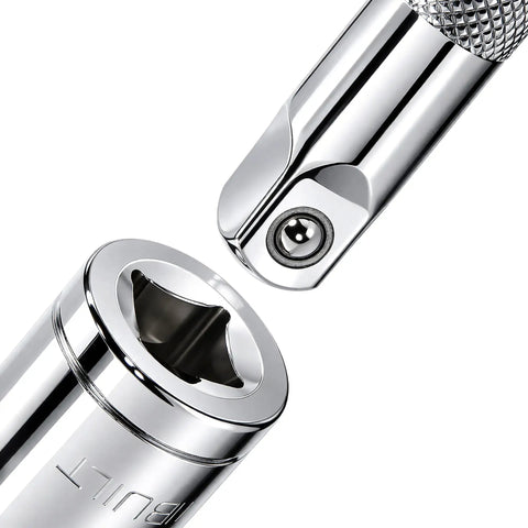 1/2 Inch Drive 27mm Deep Socket 6 Point Chrome Vanadium Precision Deep Reach For Recessed Bolts Ideal For Automotive And Mechanical Work And Everyday DIY Tasks close-up chrome finish