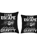 Glider Pilot Throw Pillow For Sailplane Enthusiasts, Soaring Adventurer Cushion with 'I Can Escape Gravity' design