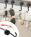 Eight Pack Swivel Magnetic Hooks Set, Heavy Duty 120LBS Capacity, Neodymium Magnetic Hooks With 1.26 Inch Diameter holding keys and accessories