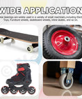 Bearings assortment set in 6 sizes (693ZZ–627ZZ) for small machinery; includes skateboard wheel, inline skate, caster.