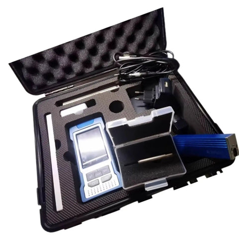 Dead On Accuracy Digital Surface Roughness And Finish Tester Featuring Portable Ergonomic Grip And Bright LCD Screen For Zero Sweat Machining Quality Checks Sealed In Box with accessories inside