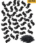 Heavy Duty Z Clips Table Top Fasteners 20 Pack Black Zinc Plated Steel Panel Connectors with screws for furniture assembly.