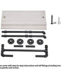 Components of Dope Rustic Industrial Wall Shelves 24 Inch with Heavy Duty Pipe Frame Pine Wood Shelf