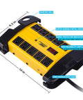 Heavy Duty 10 Outlet Power Strip With Beefy Metal Housing, 15 Amp, 125V, 15 Ft Cord, 2800 Joules Surge Protection, yellow, labeled