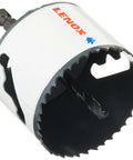 Bi-Metal Speed Slot Arbor Hole Saw With T3 Technology, two and three quarter inch, showing sharp teeth and thick walls for durability.