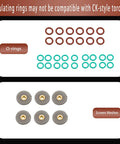 O-rings and screen meshes from All In One TIG Welding Torch Repair Kit With Stubby Gas Lens Alumina Nozzles Glass Cups For WP 17 18 26