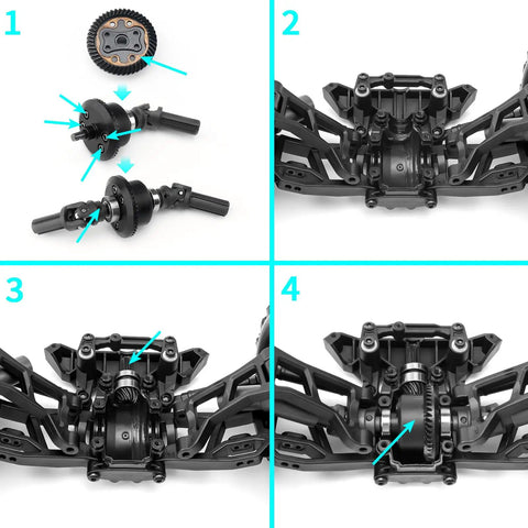 Beefy Steel Front And Rear Differential Gear Set For Traxxas One Sixteenth Mini Maxx Mini Slash 4x4 XRT VXL 3S RC Monster Truck Spiral Cut