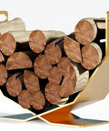 Heavy Duty Firewood Rack Built Tough For Indoor And Outdoor Use Decorative Gold Wood Holder With Large Capacity