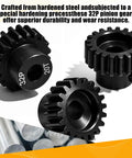 20T 32P Pinion Gear Set Pro Grade For One Tenth Scale RC Cars With 5mm Bore Black Oxide 45 Steel And 0.03mm Tolerance