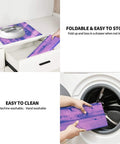 Light Purple Wood Grain Dish Drying Mat For Kitchen Counter Super Absorbent Microfiber Surface Machine Washable shown in use
