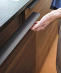 Edge Black Concealed Finger Pulls For Cabinets And Drawers Aluminum Flat Hidden Door Handles Back Mount Long Pulls Matte Black Finish Installed