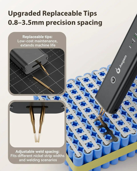 One Hand Spot Welder Portable Handheld Welder with 11 Gear Adjustable Power welding nickel strips on battery cells