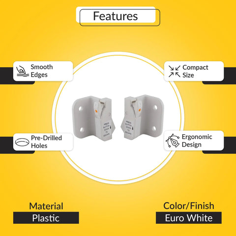 Euro White Dual Action Window Opening Control Device Pair for Single, Double Hung or Sliding Windows WOCD Plastic Window Safety Lock