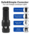 Diagram of a 20 Pack Low Voltage Waterproof Landscape Light Cable Connectors For 12 To 20 Gauge Wire, showing nylon body and brass pin.