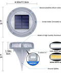 Diagram of Solar Deck Lights Outdoor 16 LED Dual Mode Pathway And Driveway Markers Waterproof showing dimensions and features.