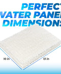 45 Water Panel Humidifier Filter Replacement For 400 Series Humidifiers; white filter 10x13 in displayed with dimensions.