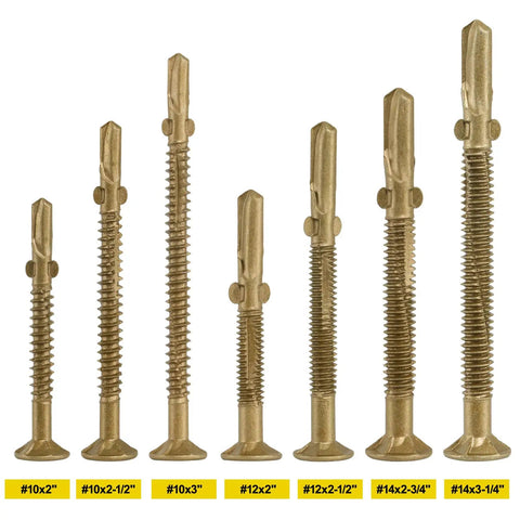 Heavy Duty Hex Washer Deck Screws For Wood To Metal Fastening With Replacement Star Bits, Various Sizes and Coatings