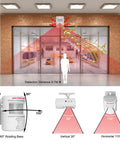 PIR Motion Sensor Door Bell With 90 Db Alert And Flashing Red Light, 2 To 6 Meter Detection Range, all-in-one wall-mounted motion alarm for shop entrance