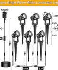 Low Voltage Outdoor Landscape Lighting Kit With Transformer 27V LED Spotlights diagram showing connections and distances.
