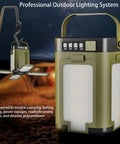 Portable IPX4 Waterproof Camping Lantern With 2000mAh Solar Charging, 6 LED Modes, featuring a foldable panel design.
