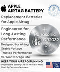 Premium 2 Pack CR2032 Battery Top Shelf Replacement For Apple AirTag Dead Reliable 3V Lithium Power Cell Accessory To Keep Your Smart Tracker Kickin Hard All Year - Panasonic CR2032 battery image.