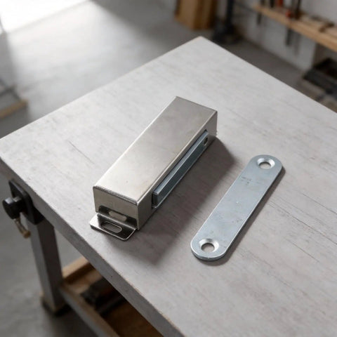 Magnetic Door Catch For Cabinets And Drawers Ultra Thin Stainless Steel Closet Latch With Strong Magnetic Hold No Fuss Easy Install