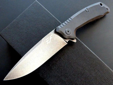 Folding Knife With D2 Blade And G10 Handle on black surface, Durable Everyday Carry Pocket Knife For Survival, Outdoor Camping, Locking Folding Knife