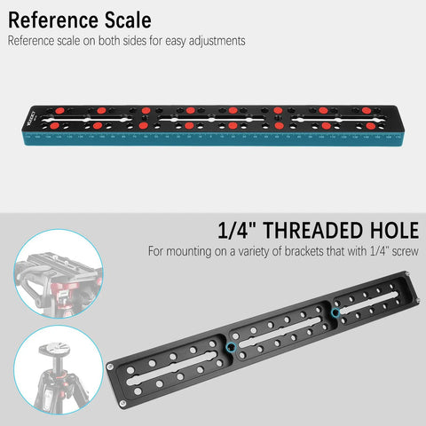 Vixen Style Dovetail Telescope Mounting Plate 350mm Rail Bar With M6 And One Quarter Inch Screws, reference scale detail.